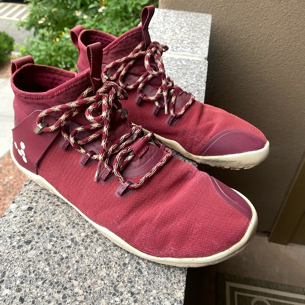 Vivo Barefoot Burgundy fg Knit Trail Sneakers - Size 9/42